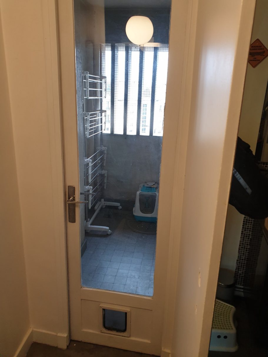 Porte bois vitrée avant / après