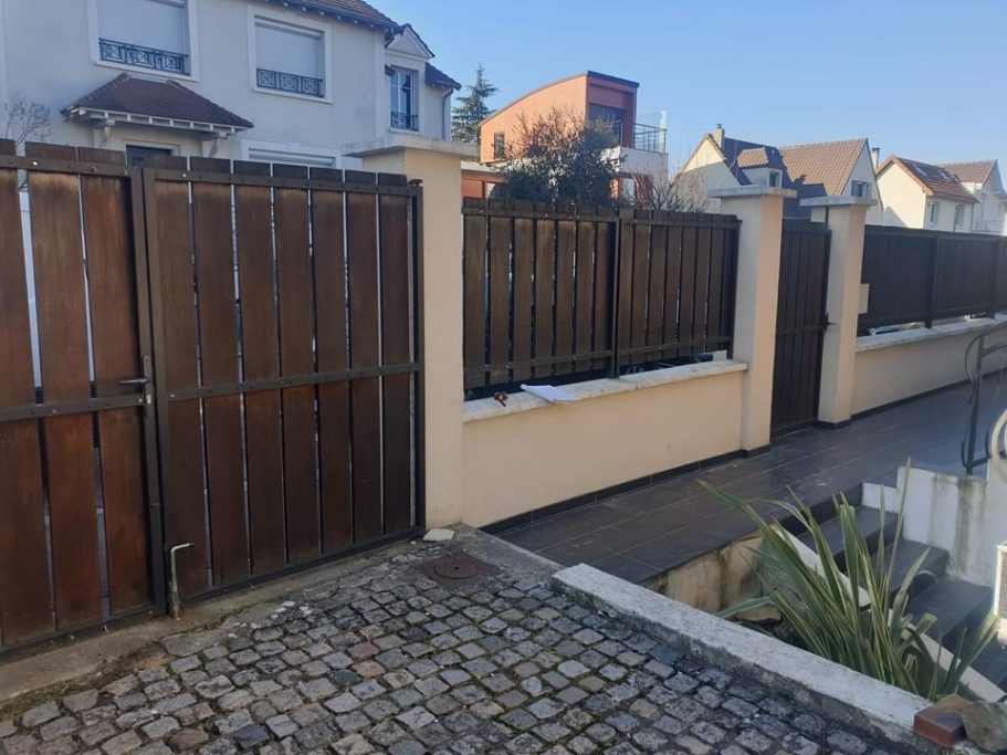 Clôture complète anthracite en alu avant / après