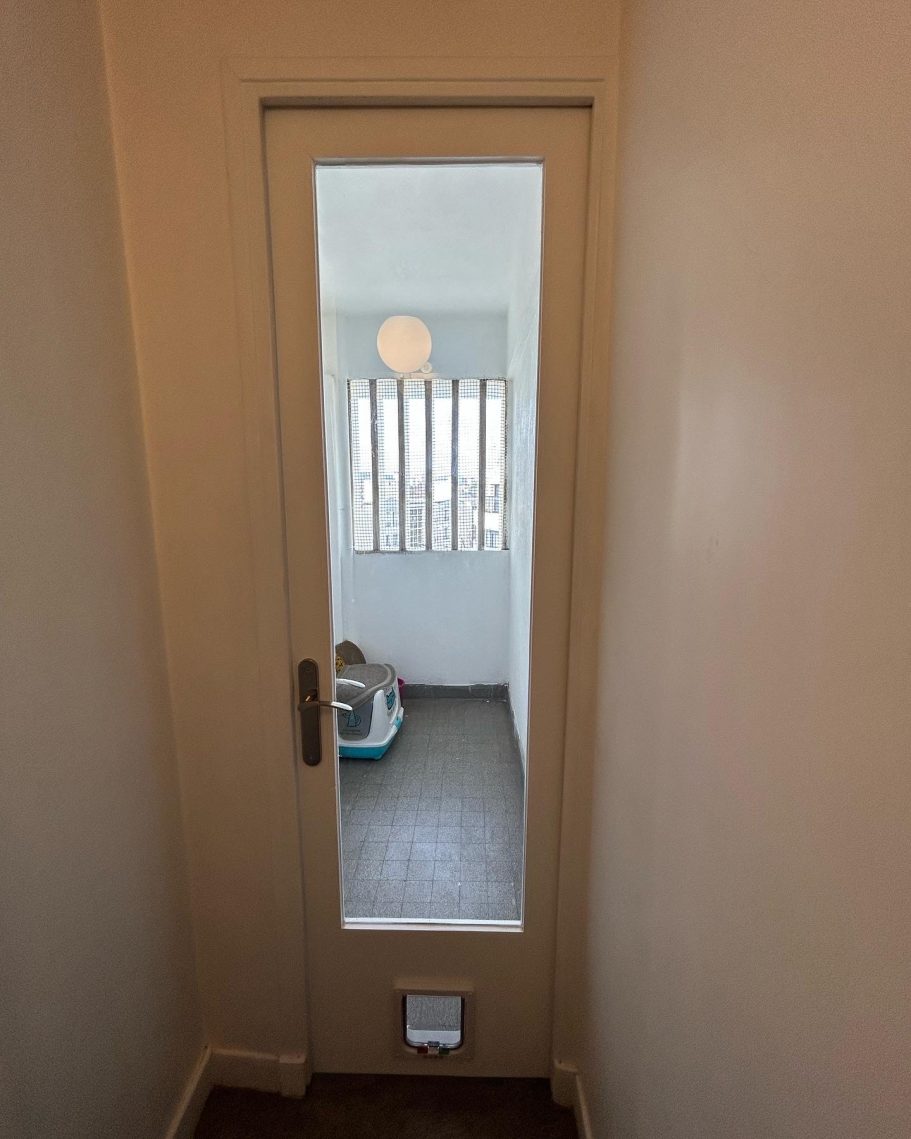 Porte bois vitrée avant / après